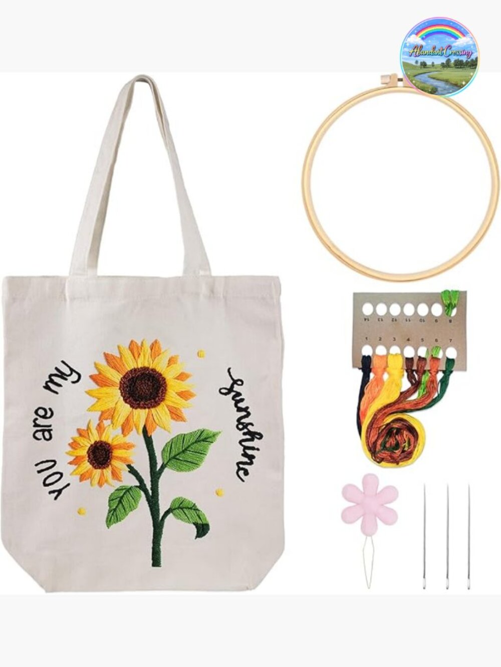Embroidery Kit Canvas Tote Bag For Beginners, Cross Stitch Kits Adults, Diy